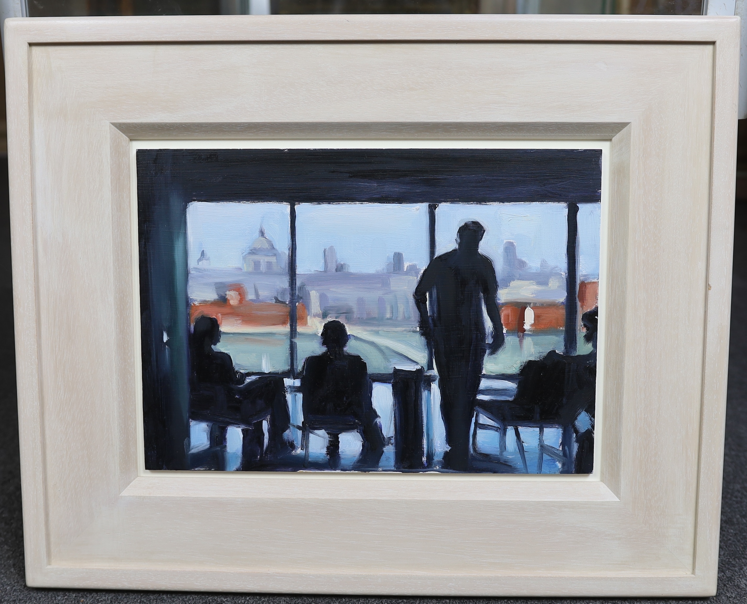 Liam Spencer (British, b.1964), View from the Tate Modern, oil on board, 25 x 35.5cm